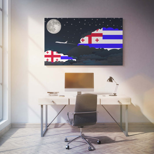 Ajaria Night Clouds Canvas Print Framed