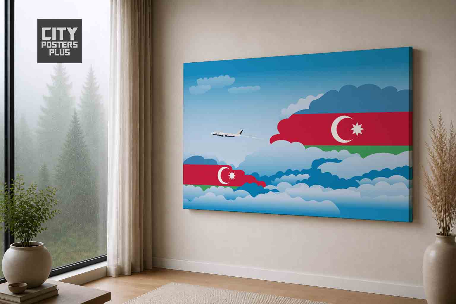 Azerbaijan Day Clouds Canvas Wrapped | Country & City Wall Art