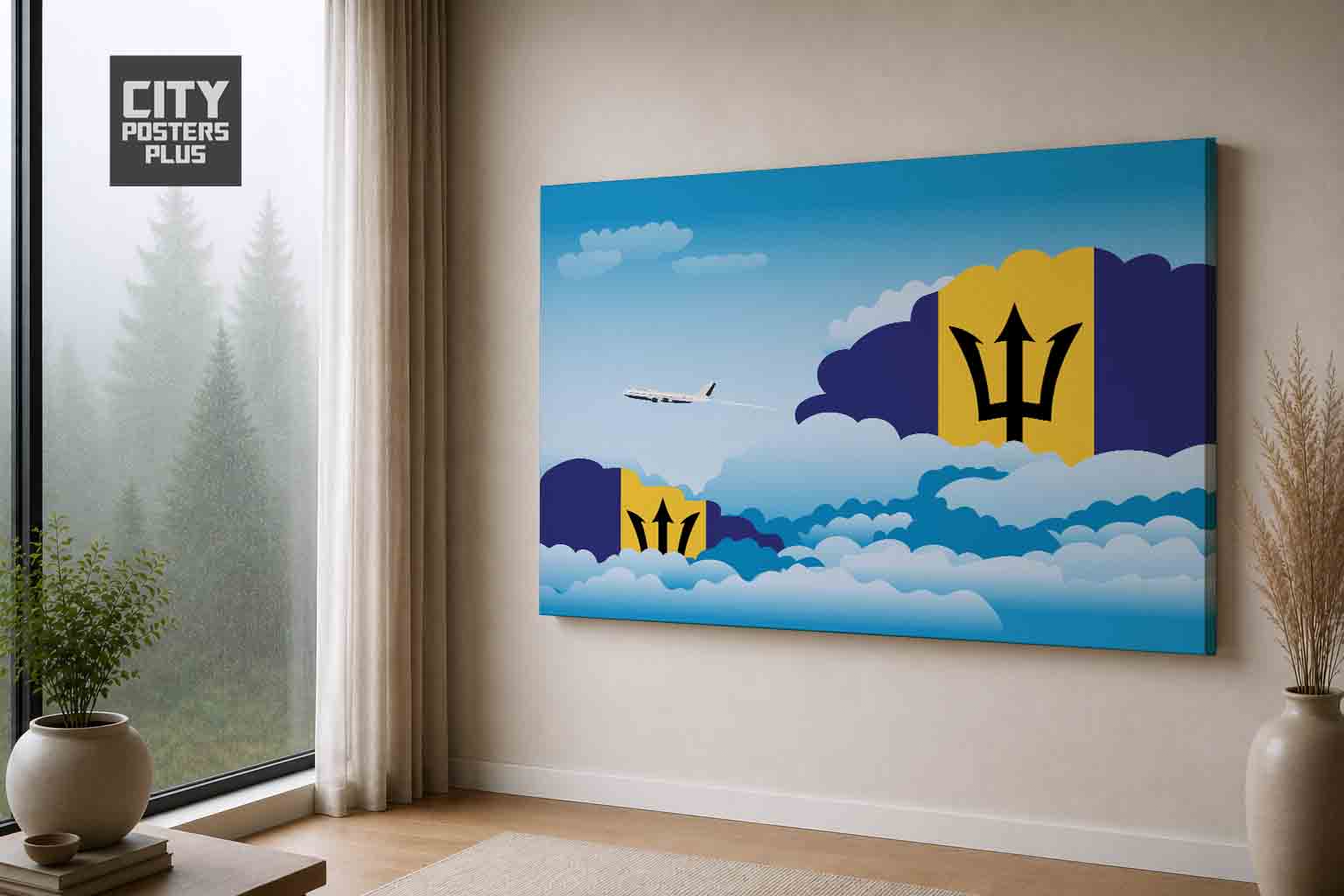 Barbados Day Clouds Canvas Wrapped | Country & City Wall Art