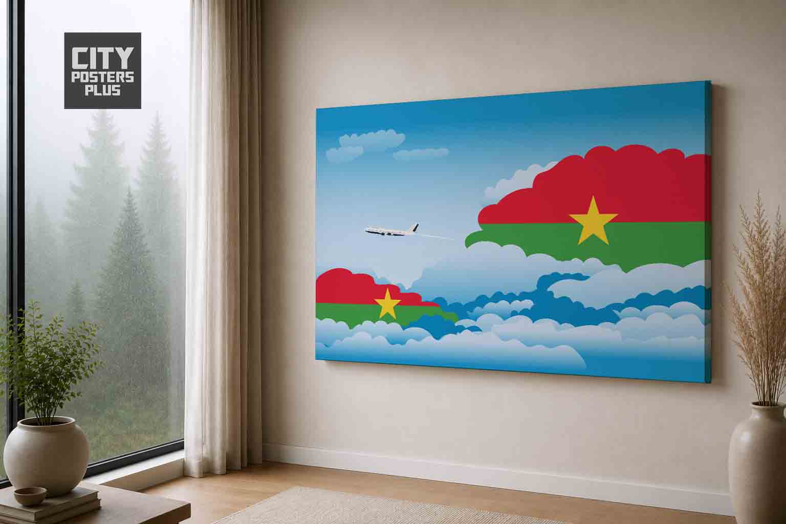 Burkina Faso Day Clouds Canvas Wrapped | Country & City Wall Art