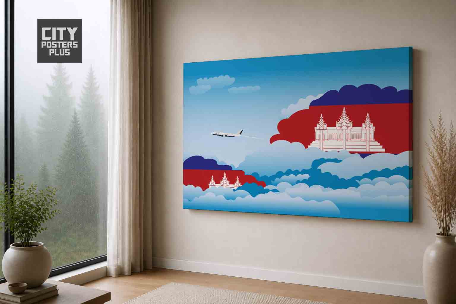 Cambodia Day Clouds Canvas Wrapped | Country & City Wall Art