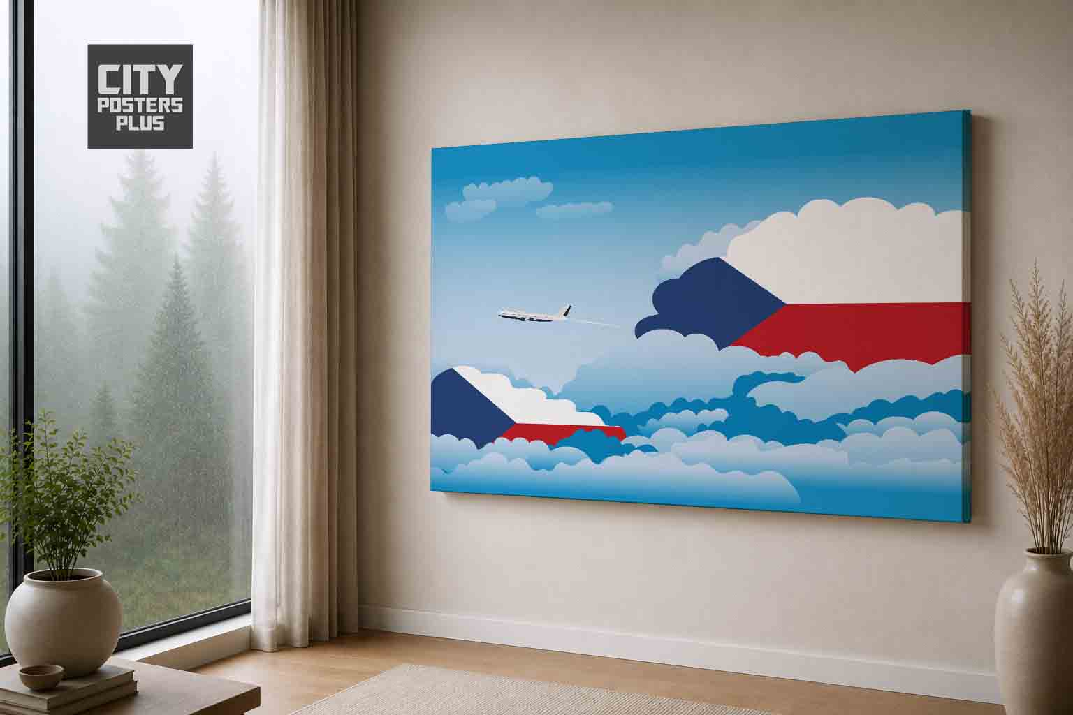 Czech Republic Day Clouds Canvas Wrapped | Country & City Wall Art
