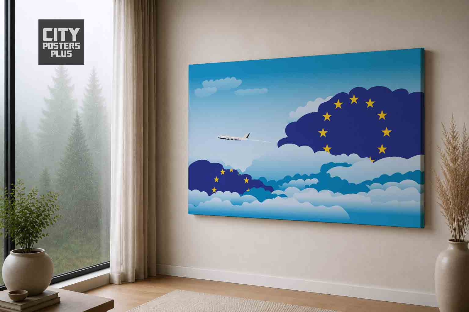 European Union Day Clouds Canvas Wrapped | Country & City Wall Art