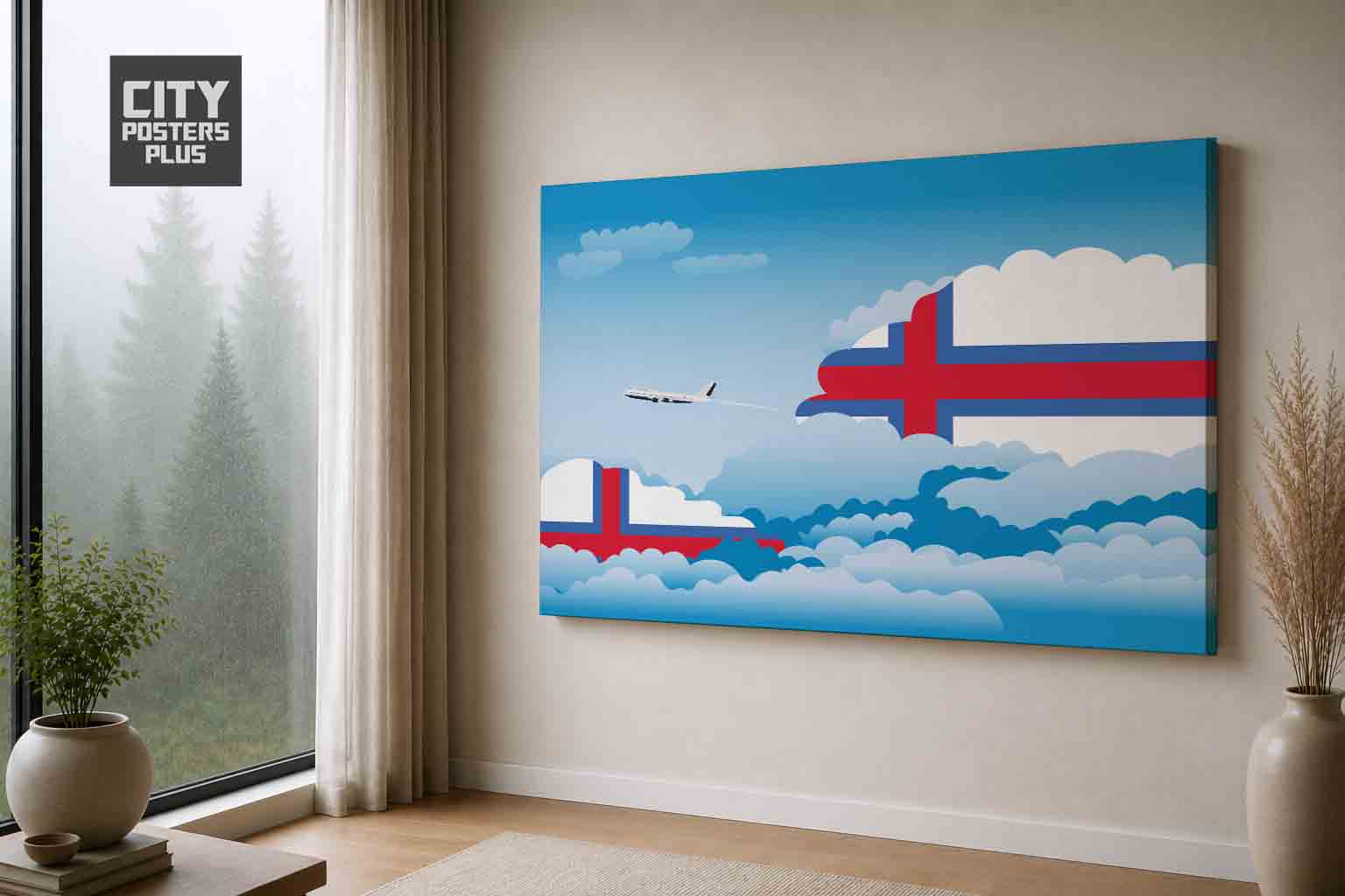 Faroe Islands Day Clouds Canvas Wrapped | Country & City Wall Art