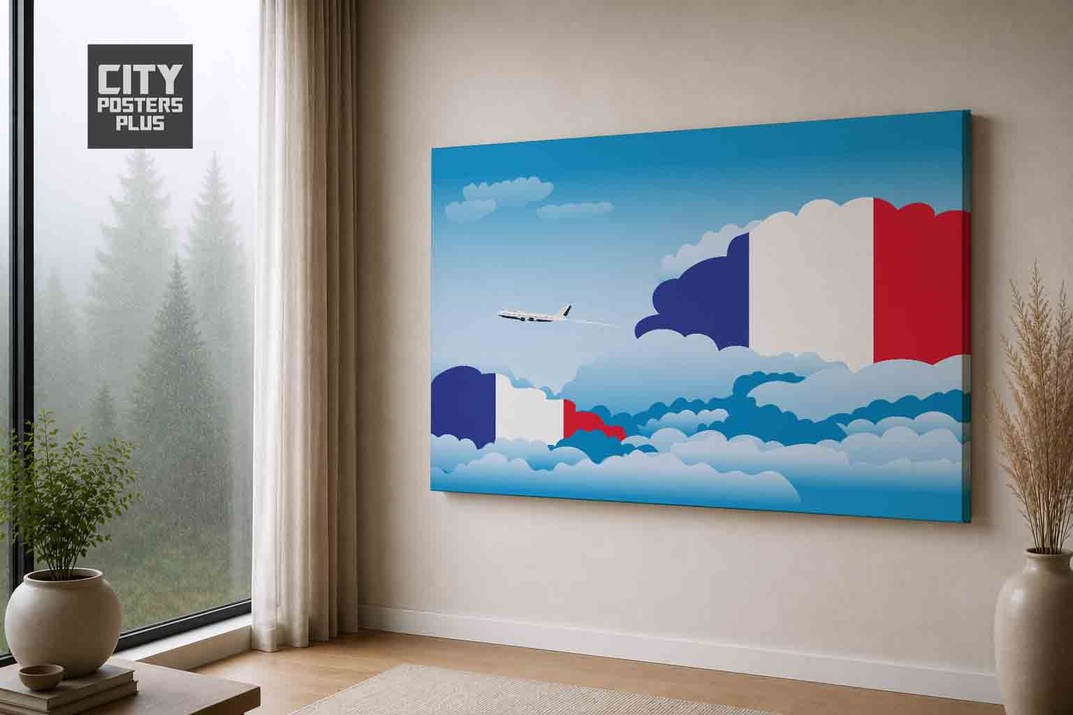 France Day Clouds Canvas Wrapped | Country & City Wall Art