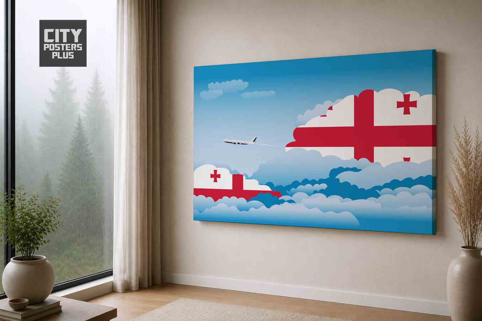 Georgia Day Clouds Canvas Wrapped | Country & City Wall Art