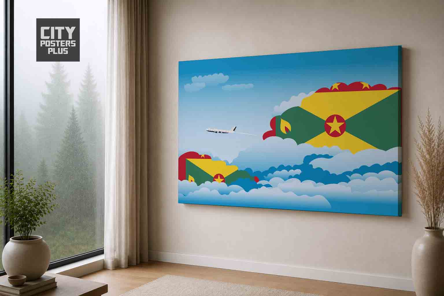 Grenada Day Clouds Canvas Wrapped | Country & City Wall Art