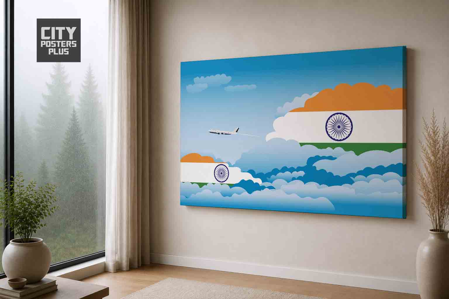 India Day Clouds Canvas Wrapped | Country & City Wall Art