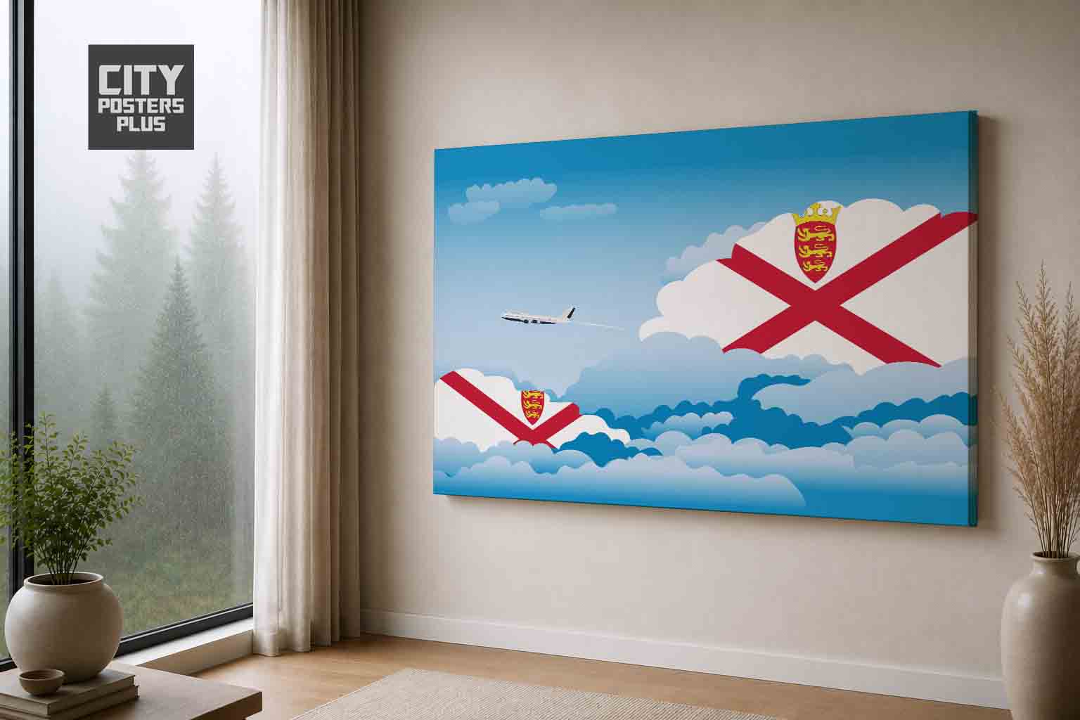 Jersey Day Clouds Canvas Wrapped | Country & City Wall Art