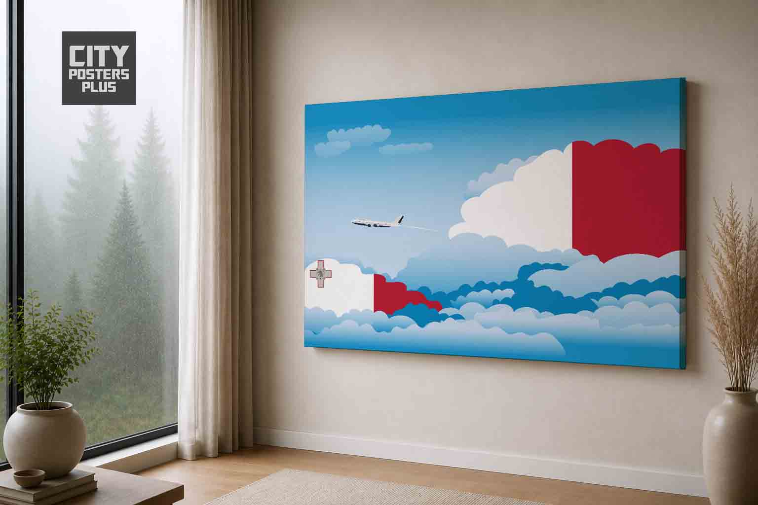 Malta Day Clouds Canvas Wrapped | Country & City Wall Art
