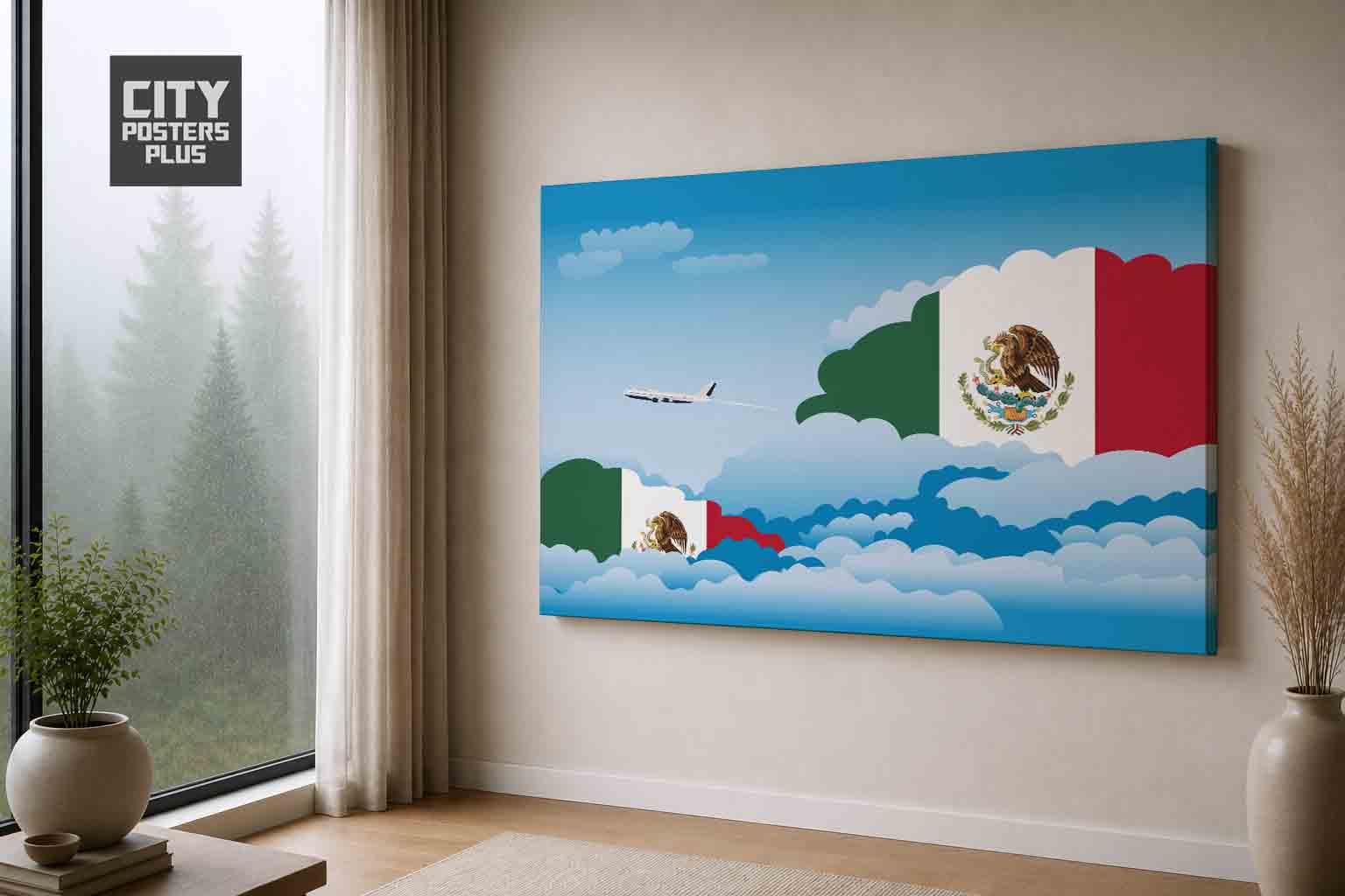 Mexico Day Clouds Canvas Wrapped | Country & City Wall Art