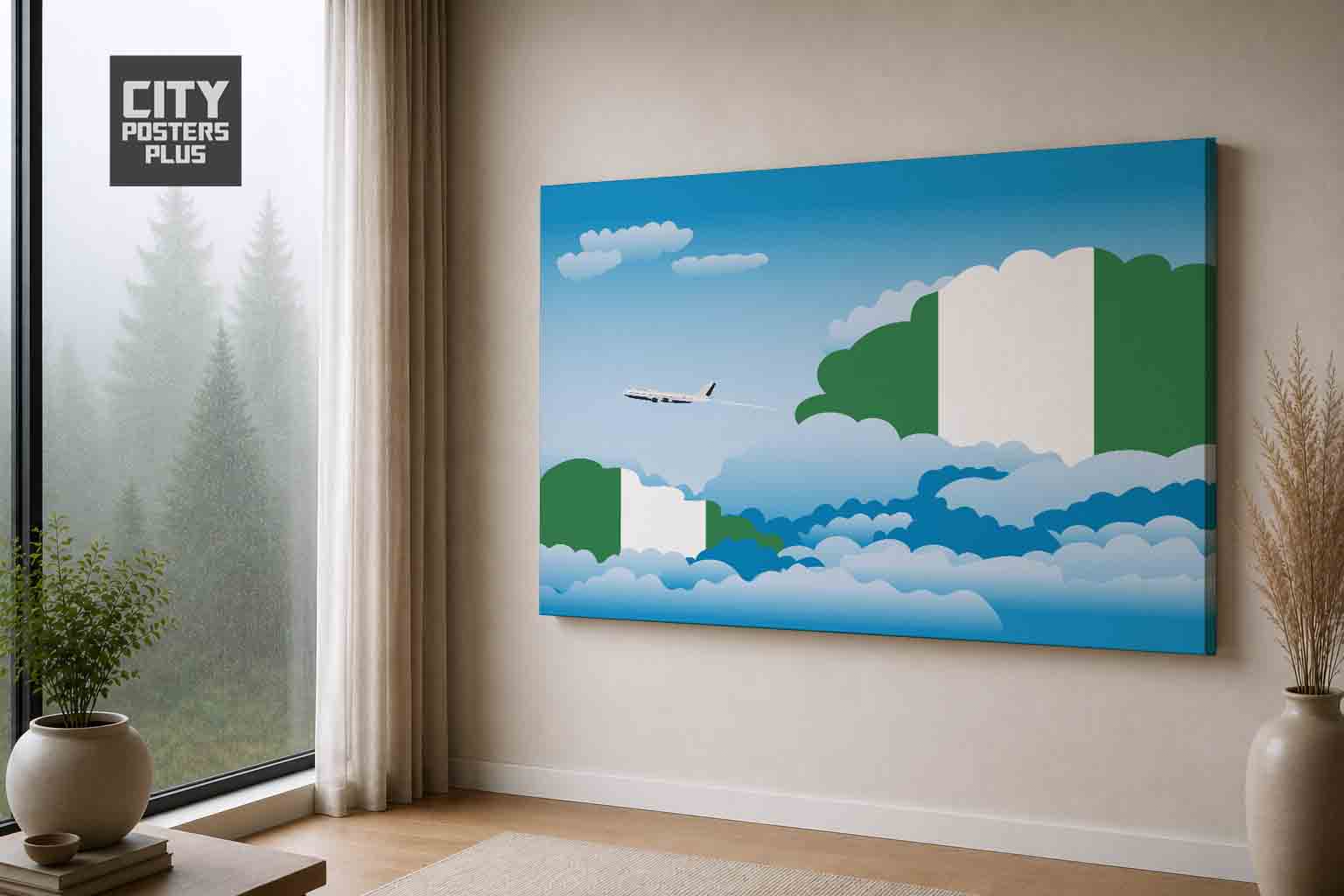 Nigeria Day Clouds Canvas Wrapped | Country & City Wall Art