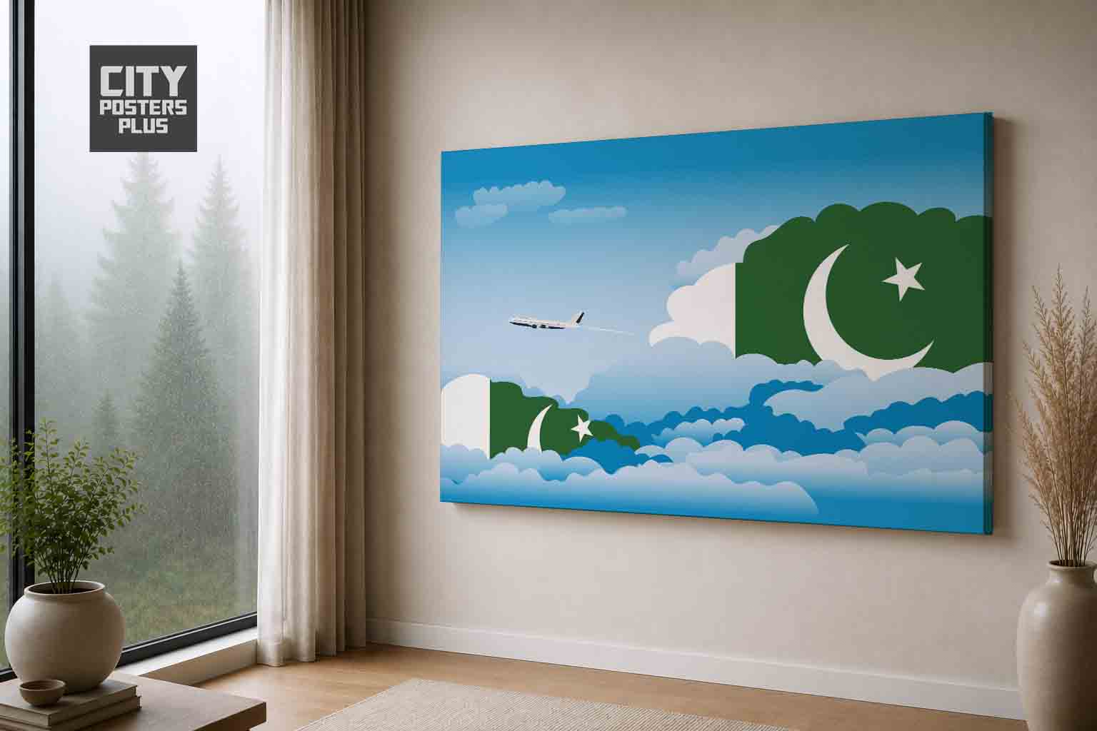 Pakistan Day Clouds Canvas Wrapped | Country & City Wall Art