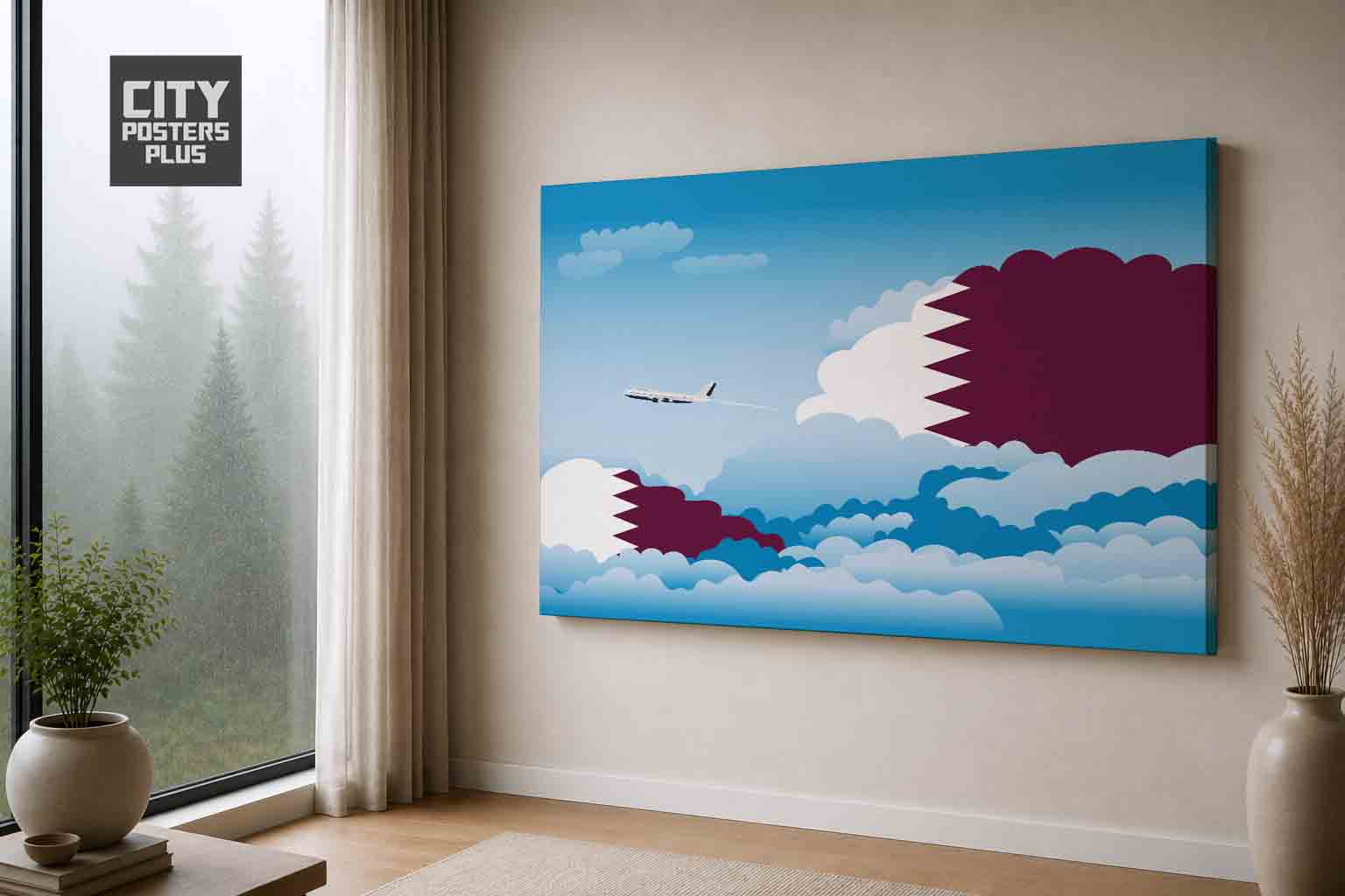 Qatar Day Clouds Canvas Wrapped | Country & City Wall Art