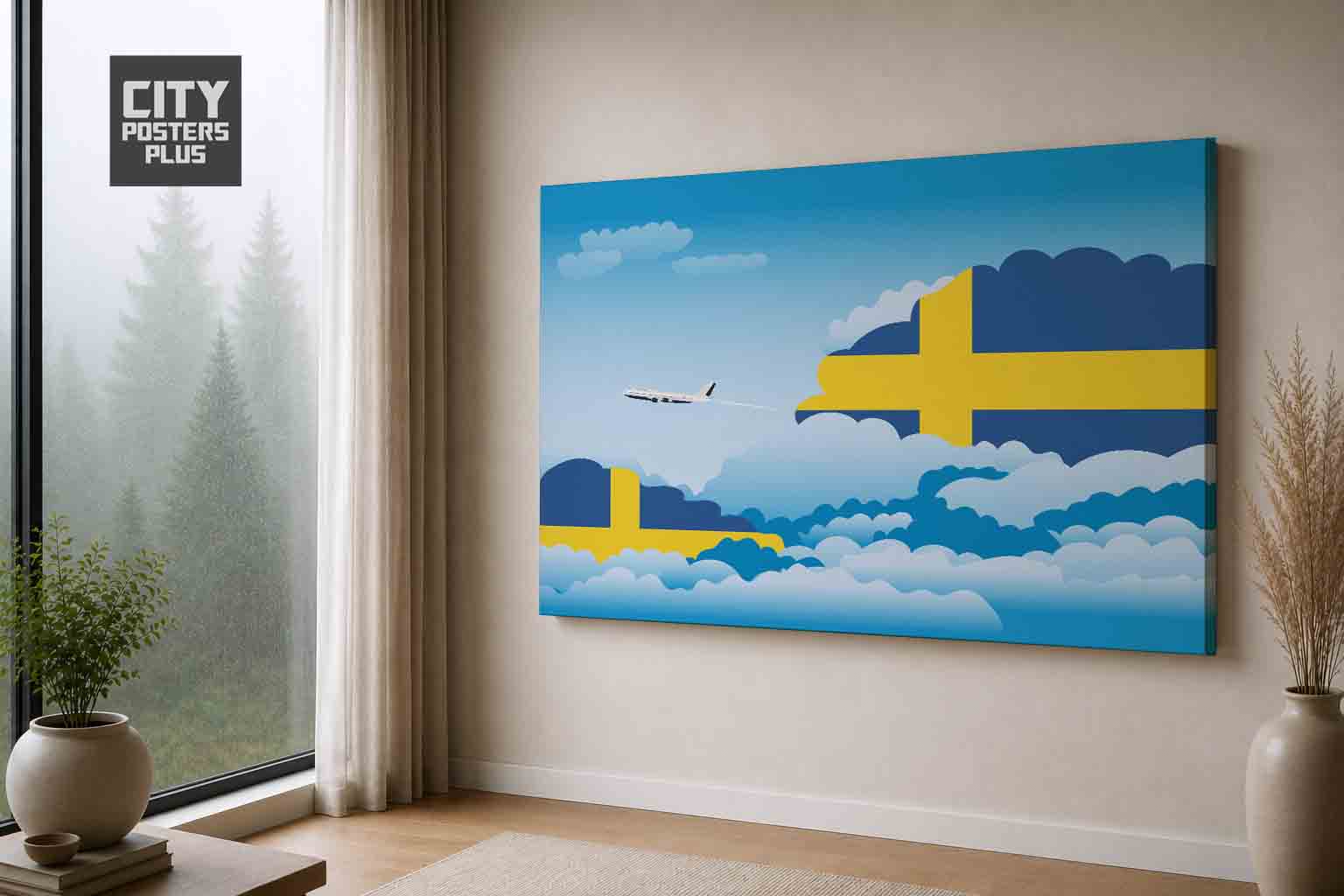 Sweden Day Clouds Canvas Wrapped | Country & City Wall Art