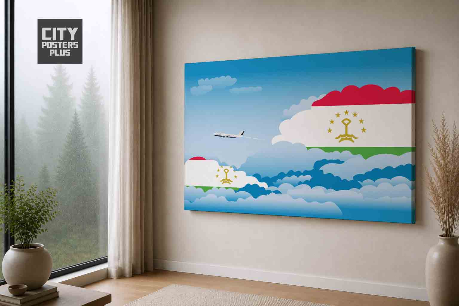 Tajikistan Day Clouds Canvas Wrapped | Country & City Wall Art
