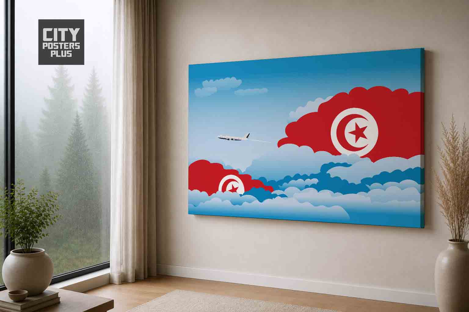 Tunisia Day Clouds Canvas Wrapped | Country & City Wall Art