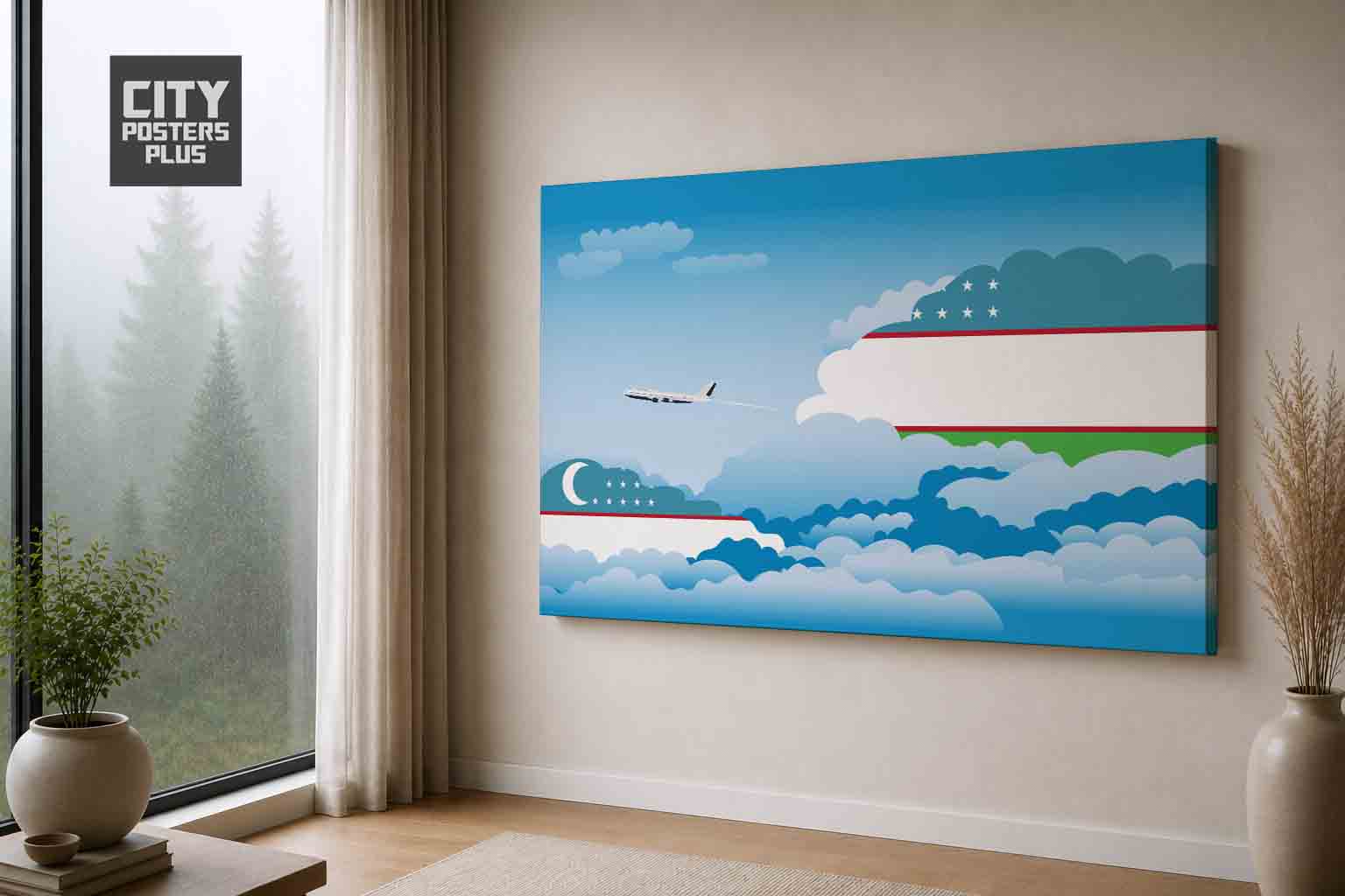Uzbekistan Day Clouds Canvas Wrapped | Country & City Wall Art