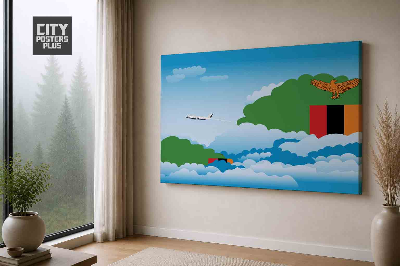 Zambia Day Clouds Canvas Wrapped | Country & City Wall Art