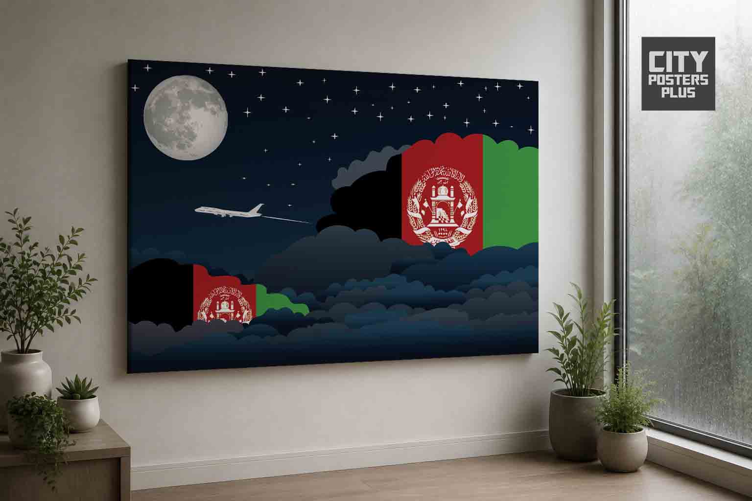 Afghanistan Night Clouds Canvas Wrapped | Country & City Wall Art
