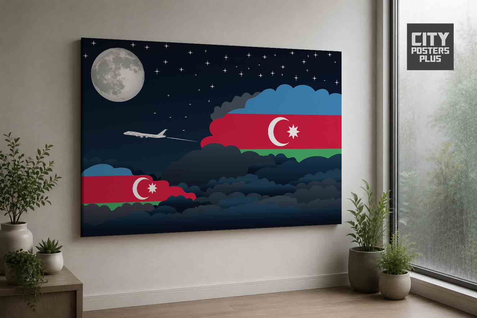 Azerbaijan Night Clouds Canvas Wrapped | Country & City Wall Art