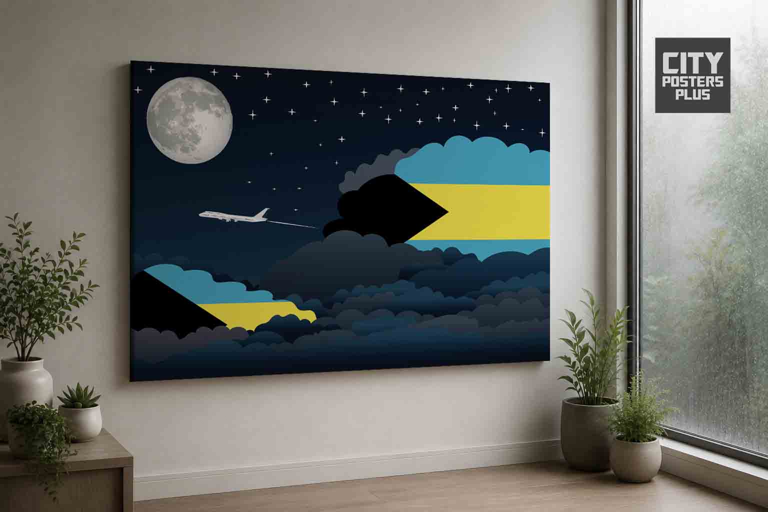 Bahamas Night Clouds Canvas Wrapped | Country & City Wall Art