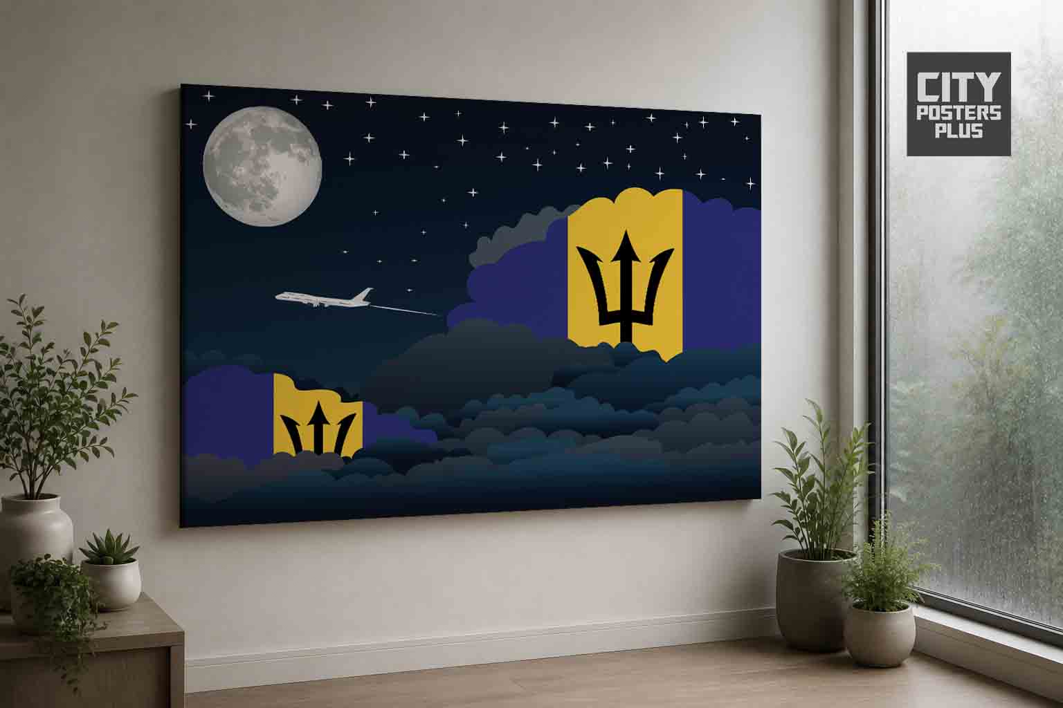 Barbados Night Clouds Canvas Wrapped | Country & City Wall Art