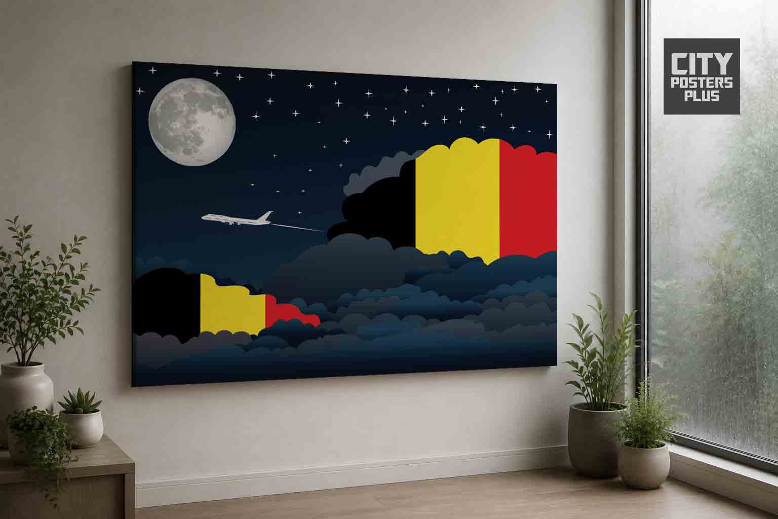 Belgium Night Clouds Canvas Wrapped | Country & City Wall Art
