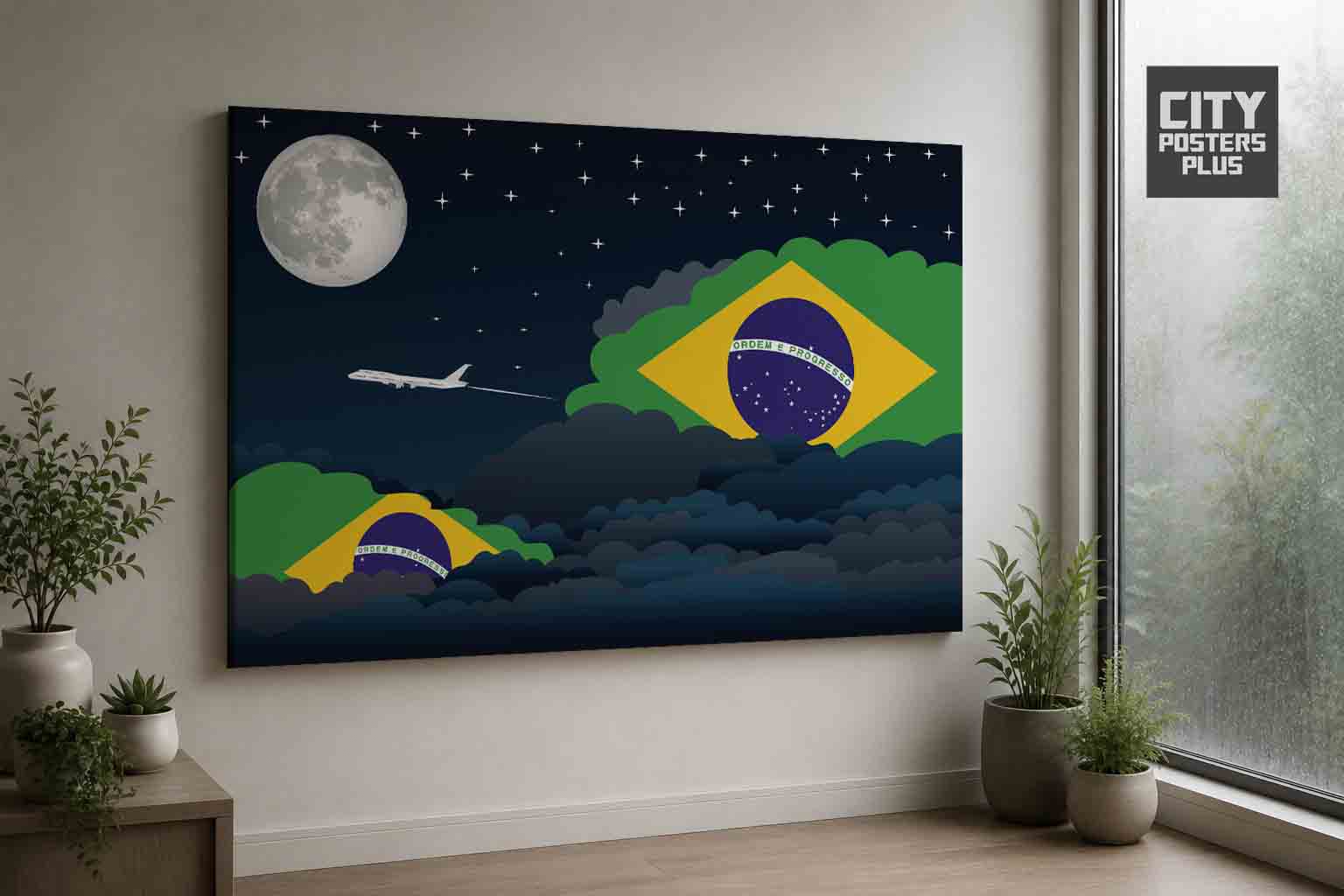 Brazil Night Clouds Canvas Wrapped | Country & City Wall Art