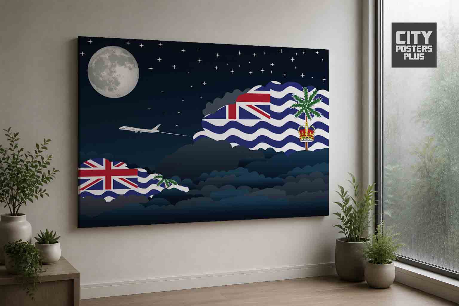 British Antarctic Territory Night Clouds Canvas Wrapped | Country & City Wall Art