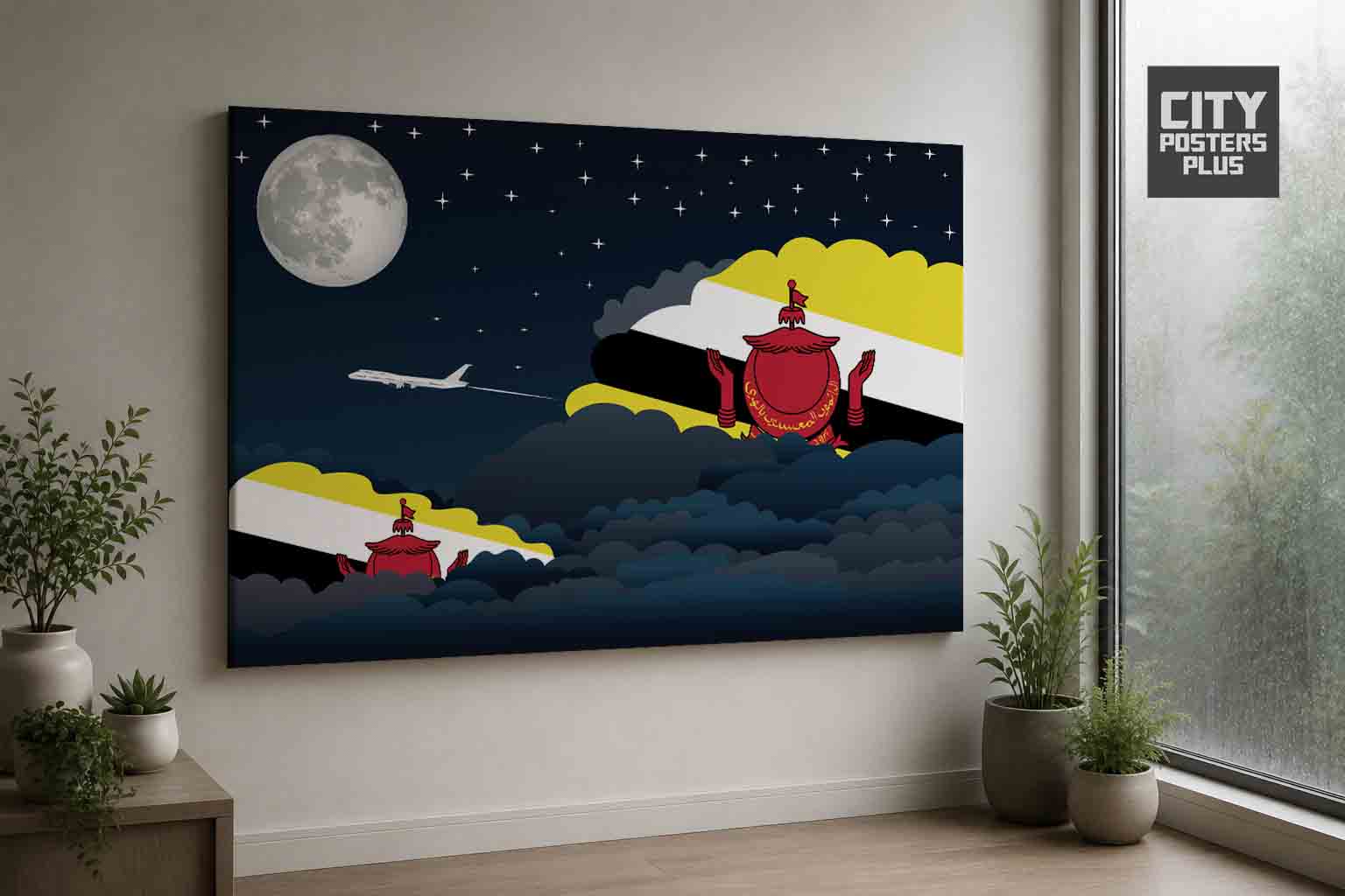 Brunei Night Clouds Canvas Wrapped | Country & City Wall Art