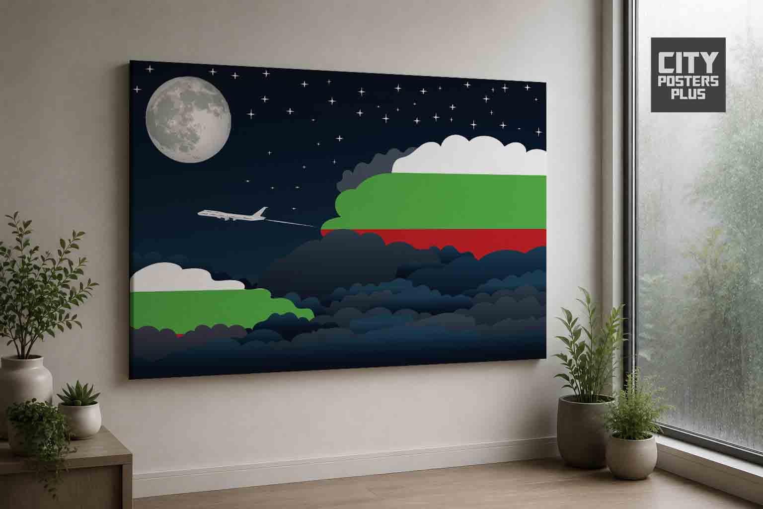 Bulgaria Night Clouds Canvas Wrapped | Country & City Wall Art