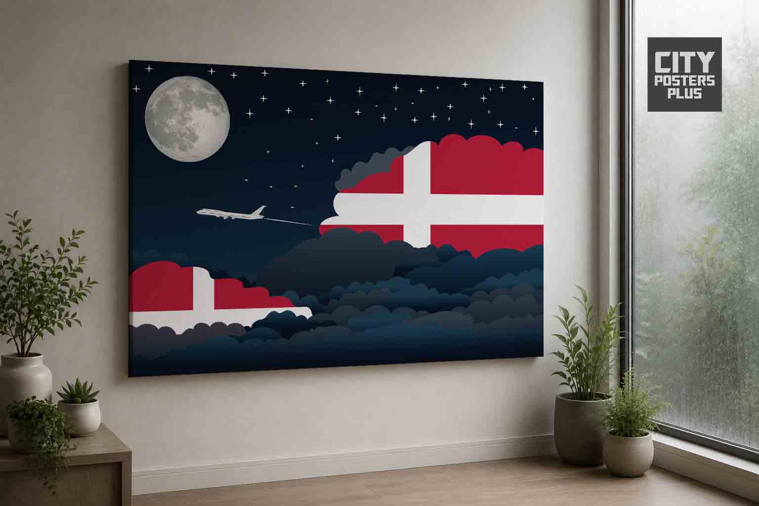 Denmark Night Clouds Canvas Wrapped | Country & City Wall Art