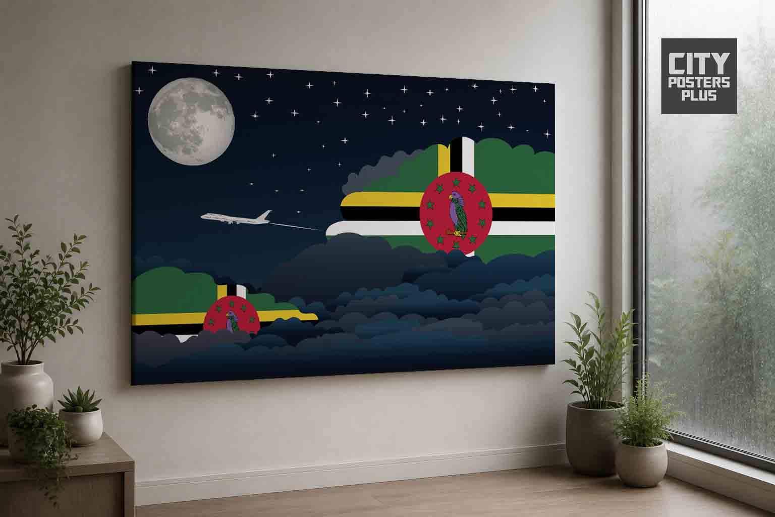 Dominica Night Clouds Canvas Wrapped | Country & City Wall Art