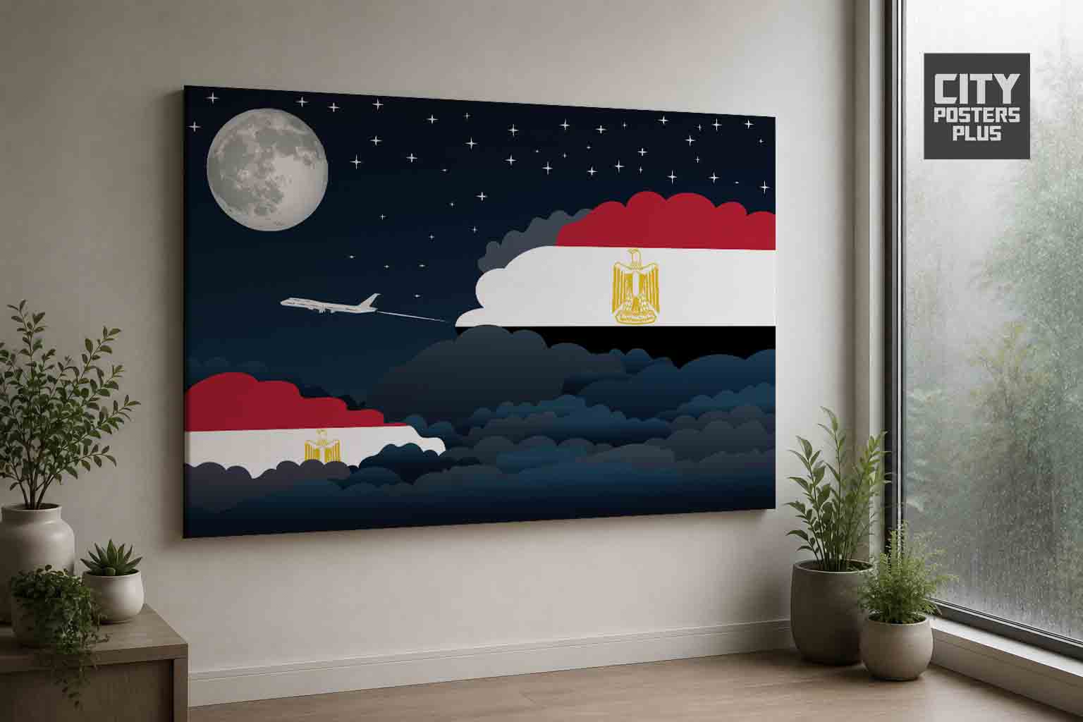 Egypt Night Clouds Canvas Wrapped | Country & City Wall Art
