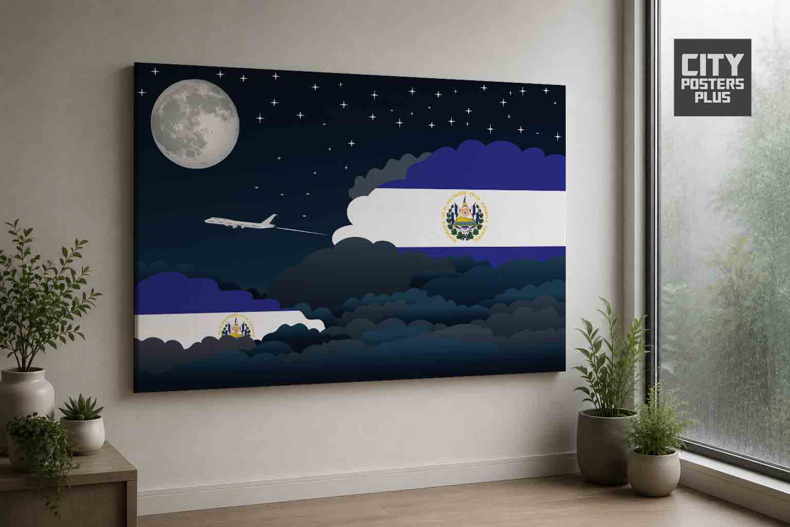 El Salvador Night Clouds Canvas Wrapped | Country & City Wall Art