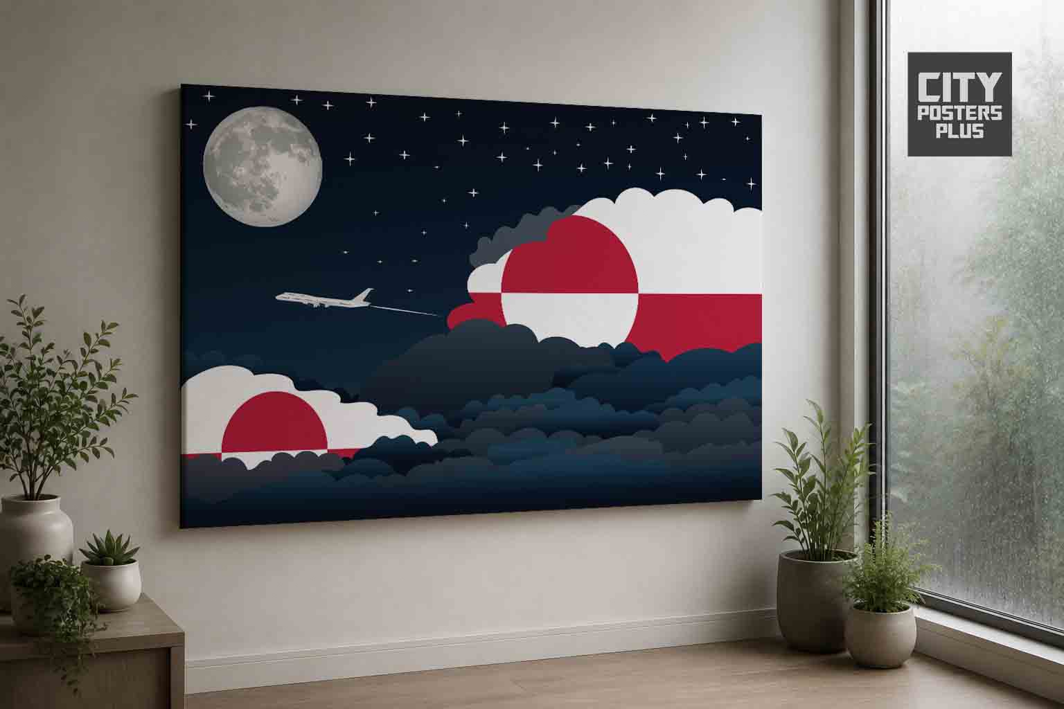 Greenland Night Clouds Canvas Wrapped | Country & City Wall Art