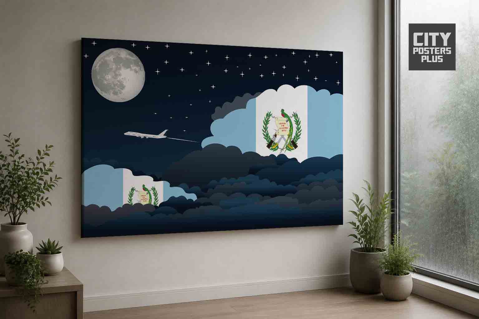 Guatemala Night Clouds Canvas Wrapped | Country & City Wall Art