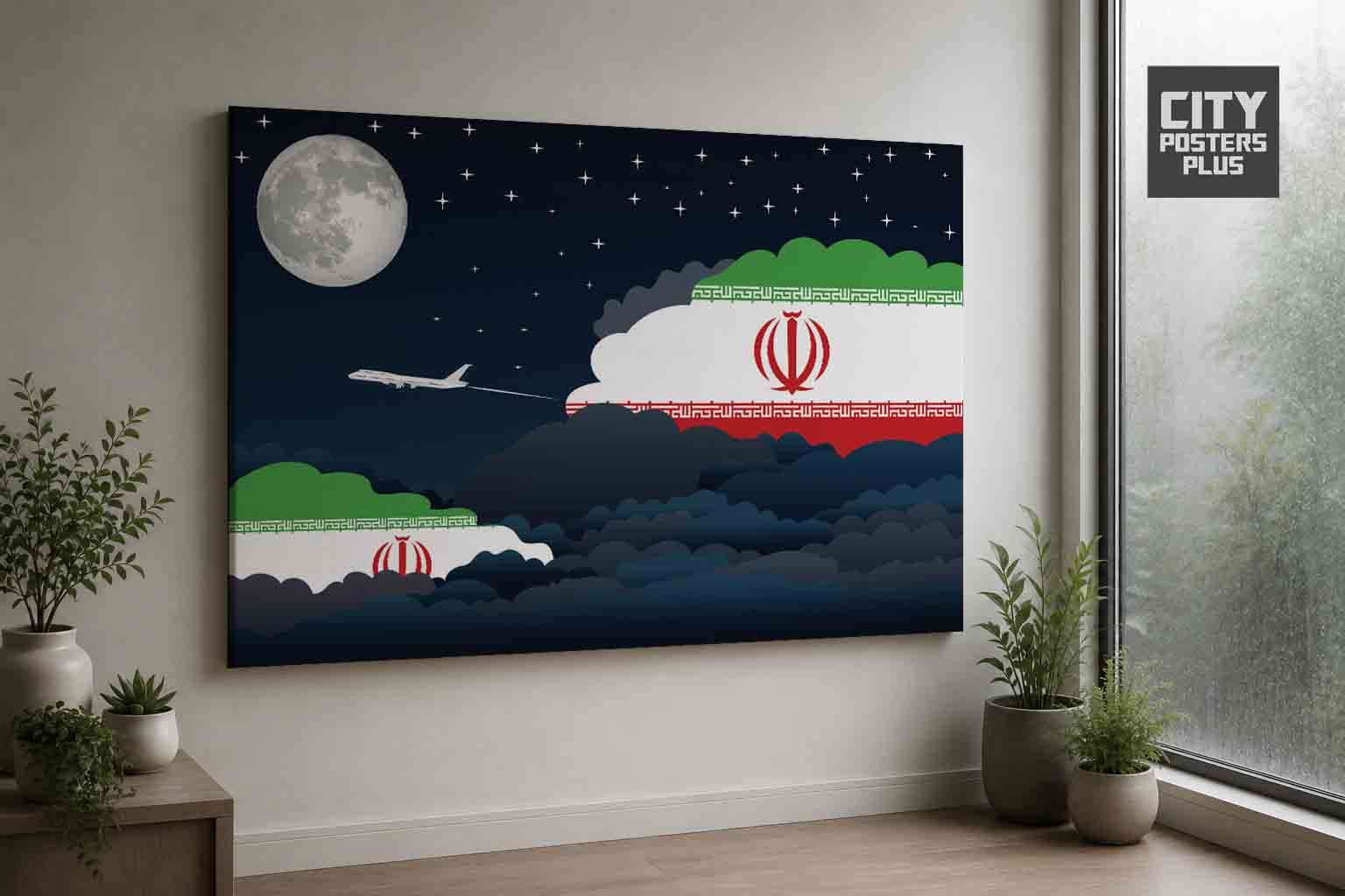 Iran Night Clouds Canvas Wrapped | Country & City Wall Art