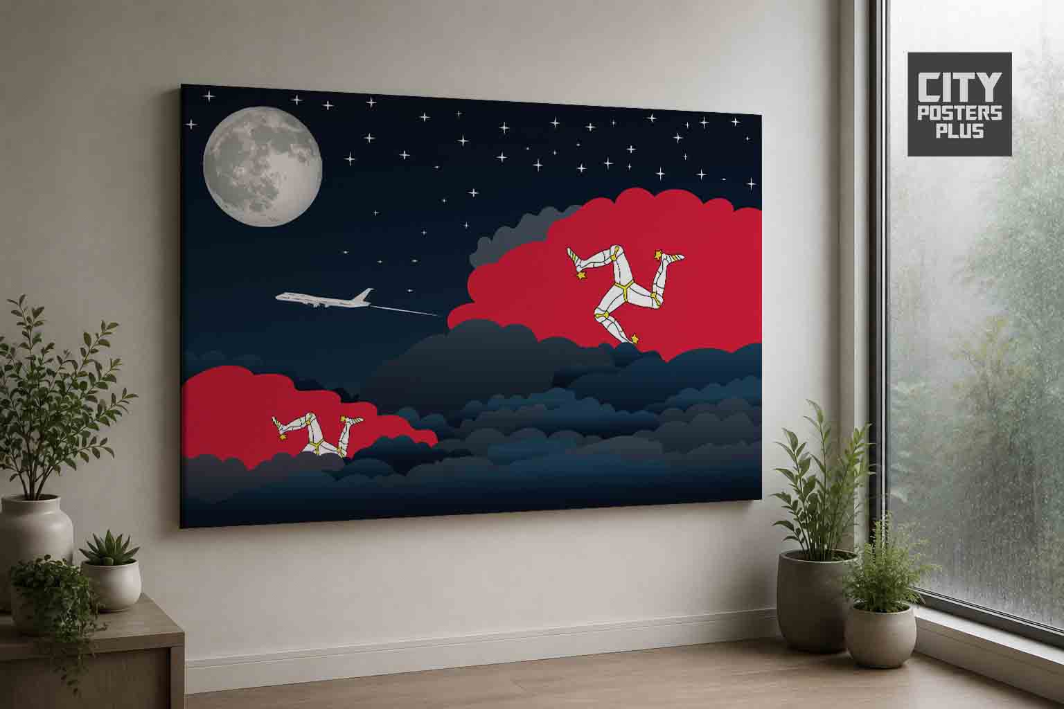 Isle of Man Night Clouds Canvas Wrapped | Country & City Wall Art