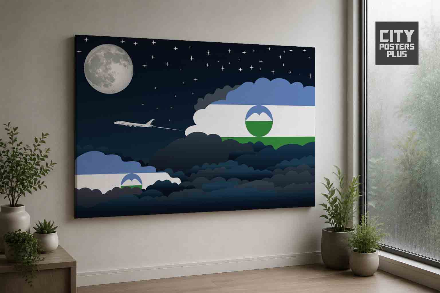 Kabardino Balkaria Night Clouds Canvas Wrapped | Country & City Wall Art