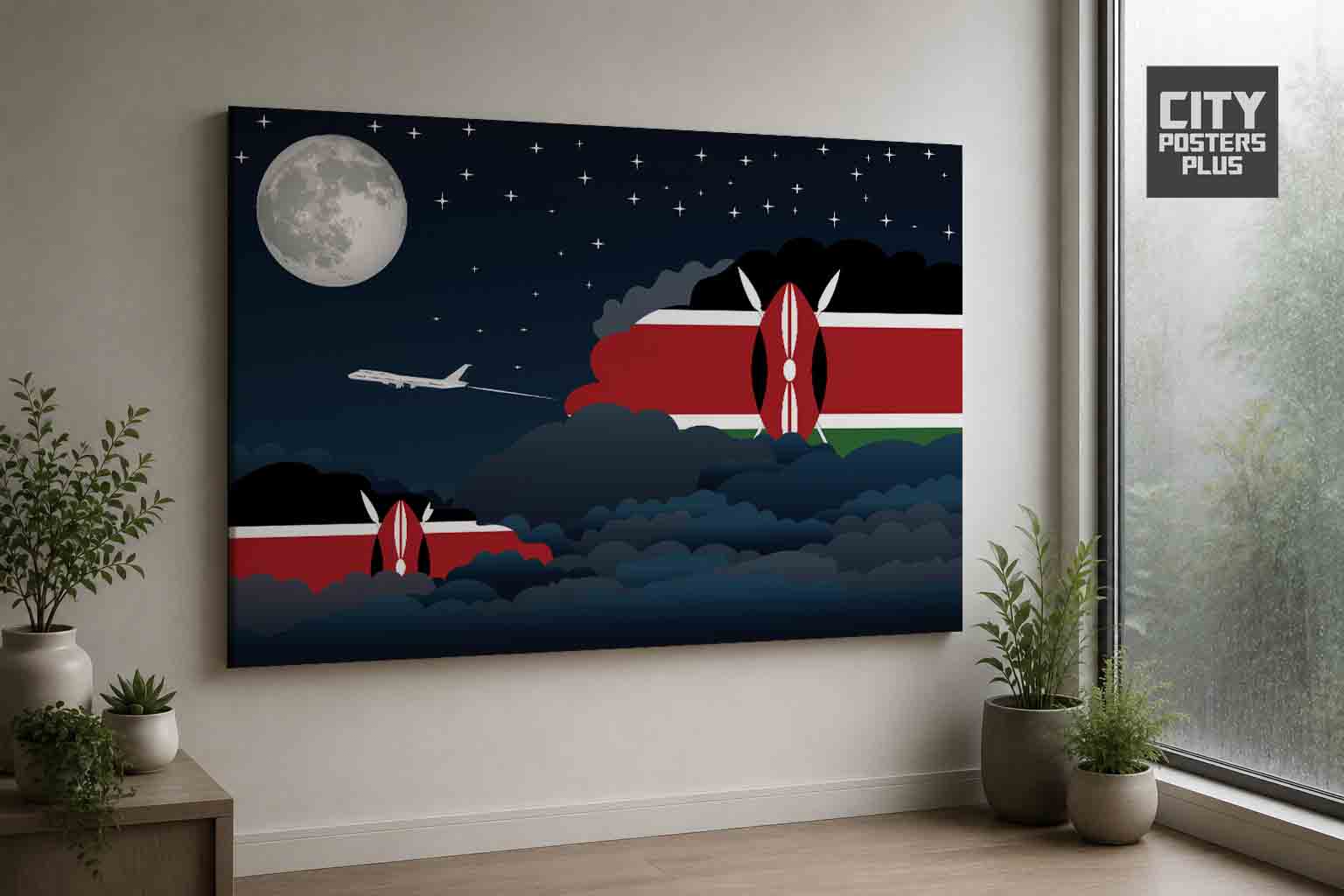 Kenya Night Clouds Canvas Wrapped | Country & City Wall Art