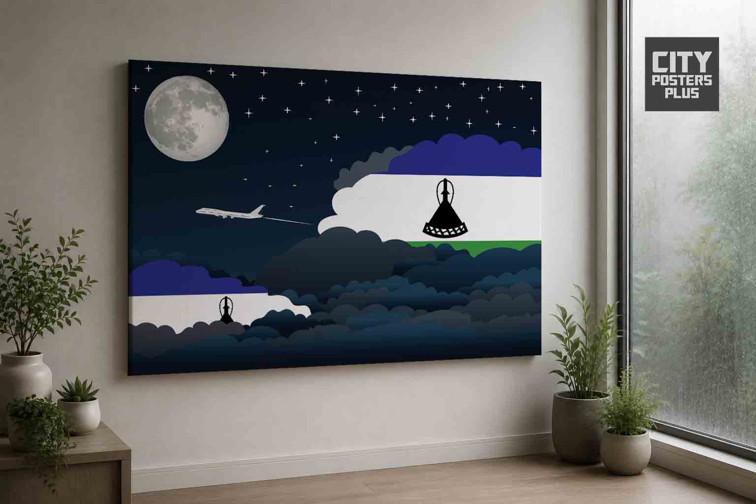 Lesotho Night Clouds Canvas Wrapped | Country & City Wall Art