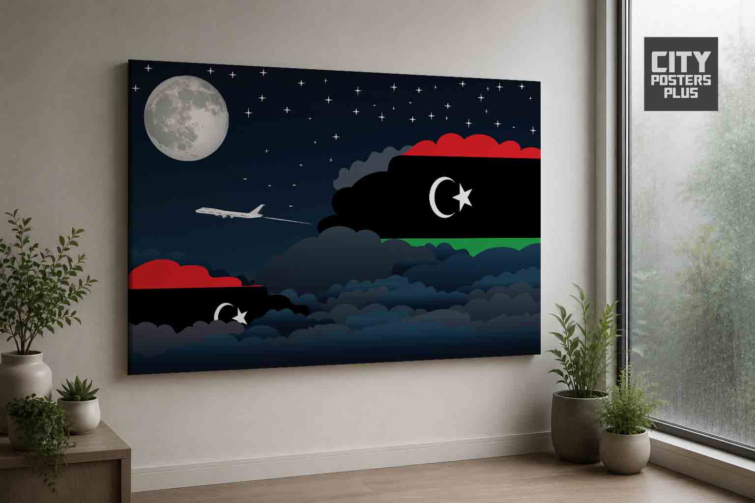 Libya Night Clouds Canvas Wrapped | Country & City Wall Art