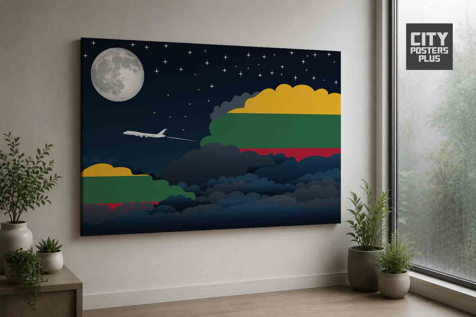 Lithuania Night Clouds Canvas Wrapped | Country & City Wall Art