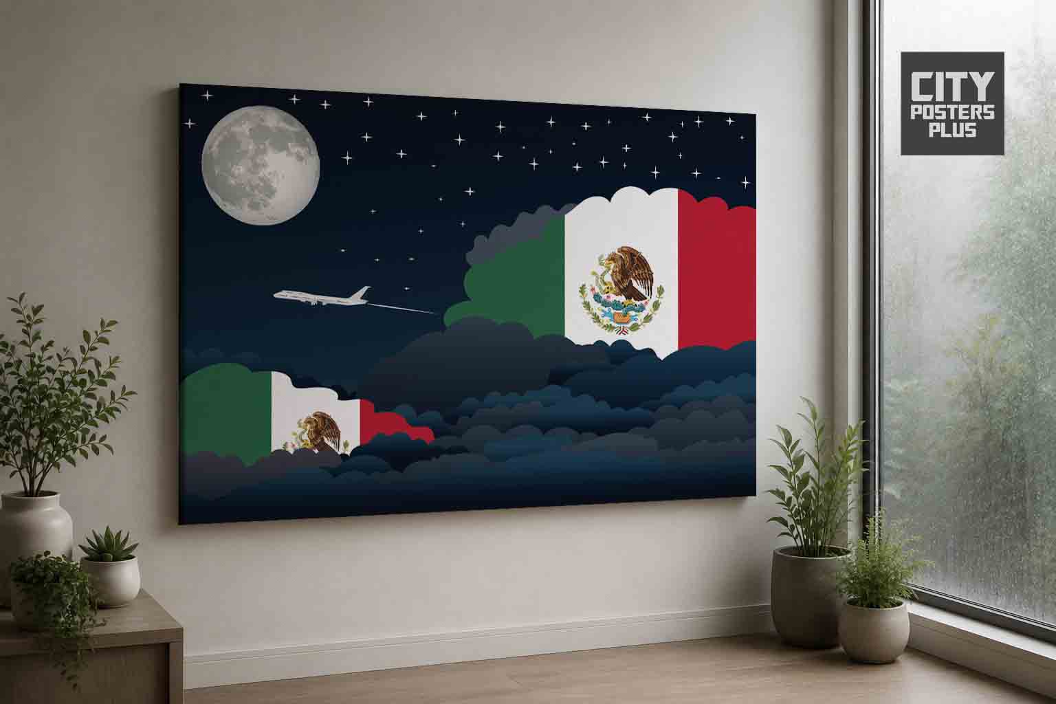 Mexico Night Clouds Canvas Wrapped | Country & City Wall Art