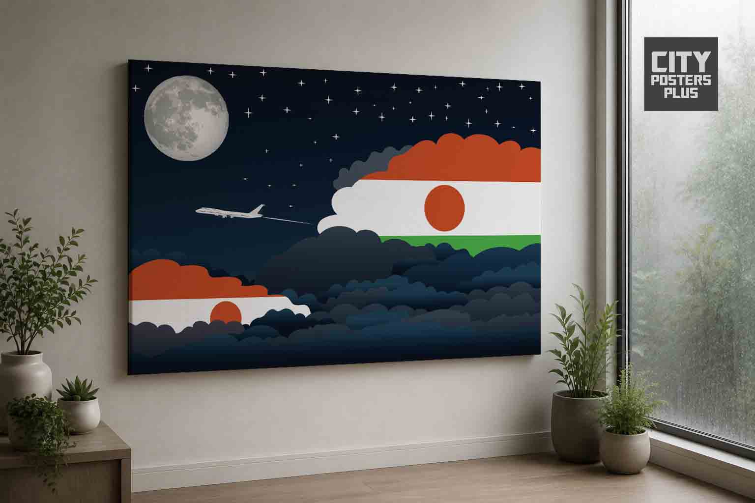 Niger Night Clouds Canvas Wrapped | Country & City Wall Art