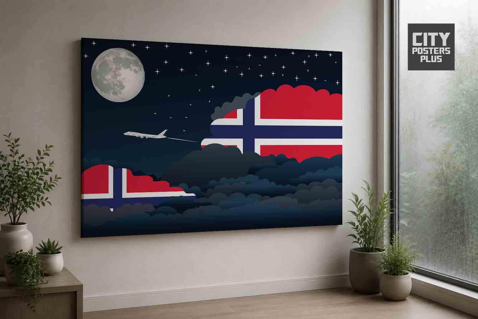 Norway Night Clouds Canvas Wrapped | Country & City Wall Art