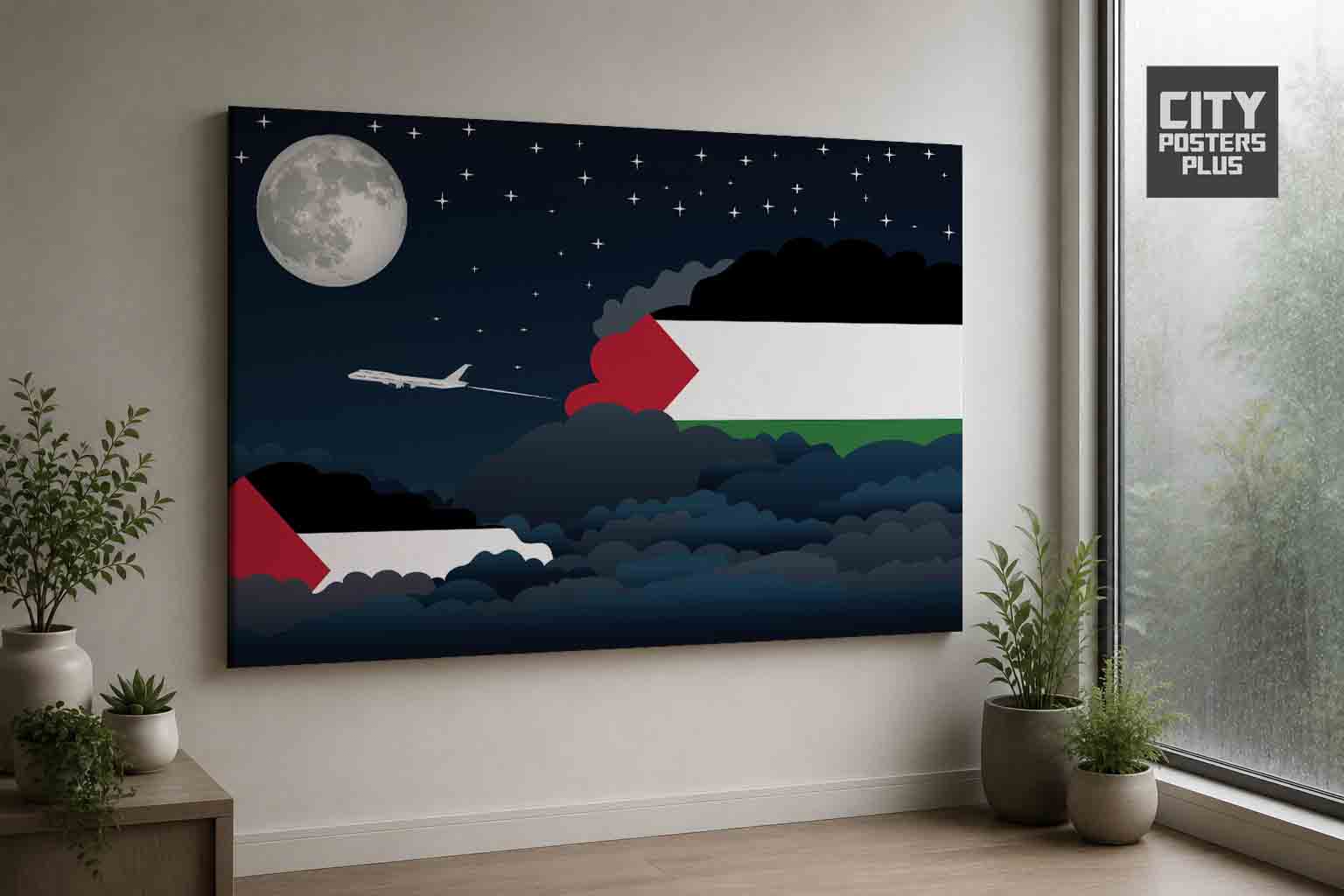 Palestine Night Clouds Canvas Wrapped | Country & City Wall Art