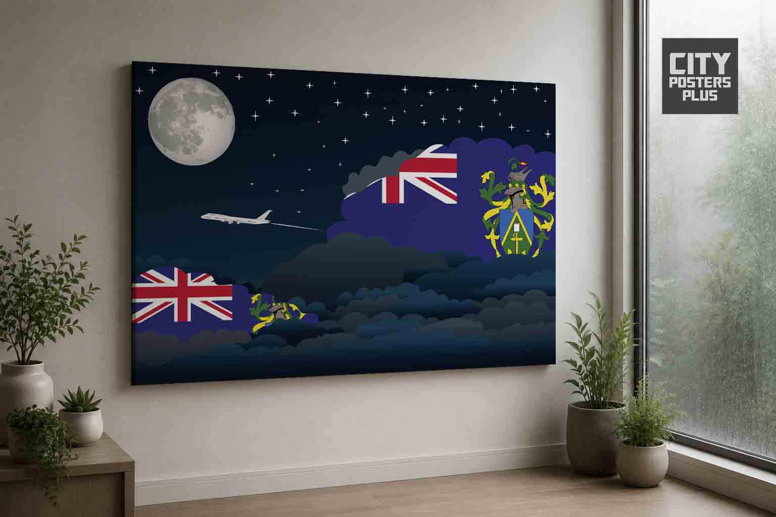 Pitcairn Islands Night Clouds Canvas Wrapped | Country & City Wall Art